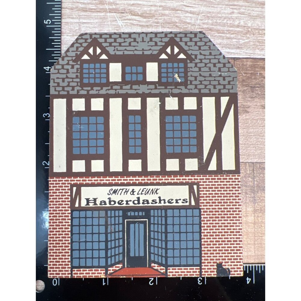 Smith & Lewin Haberdashers Wooden Miniature Collectible Building Cats Meow